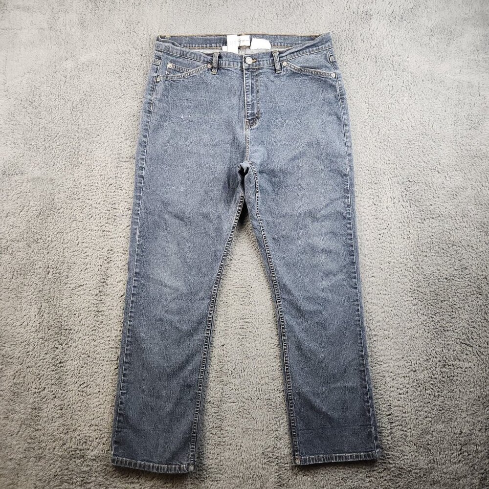 Vintage Calvin Klein Blue Jeans Woman's 14 High Rise Straight Leg Denim 90's Y2K